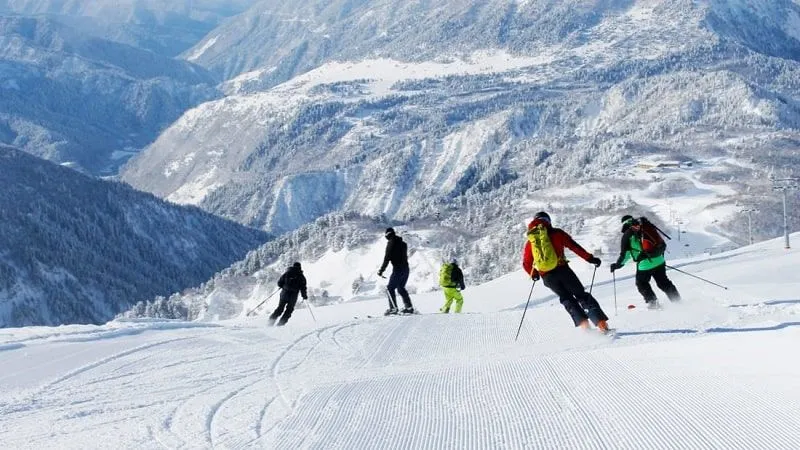 Skiing In The Snowy Mountains