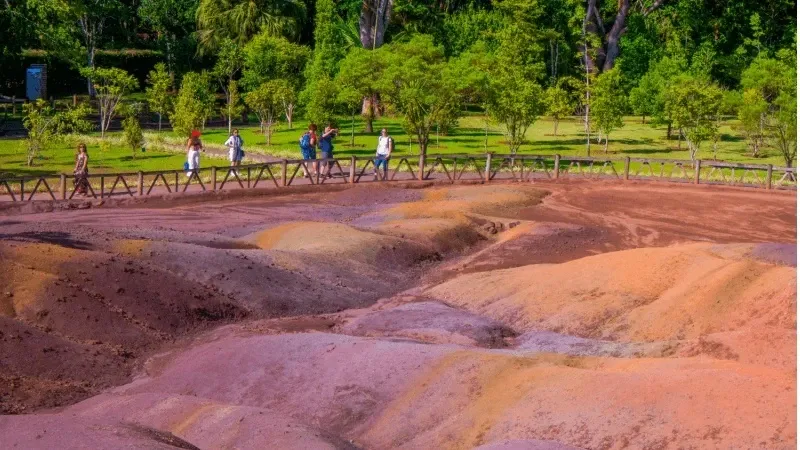 Chamarel Waterfall and Seven Colored Earth