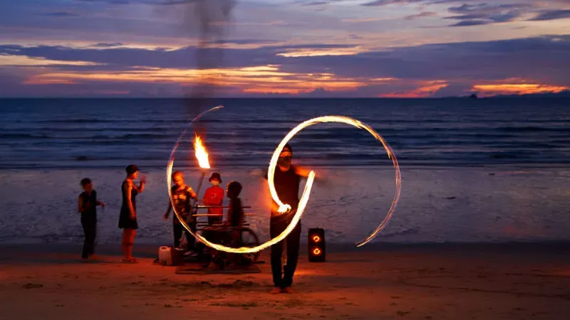 Watch a Fire Spin Show on the Islands