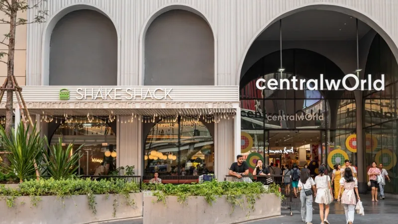 Bangkok Thailand - October 30 2021: Exterior of a Louis Vuitton store at  Siam Paragon shopping mall. Stock Photo