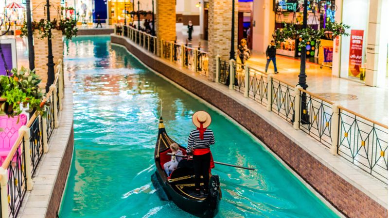 Enjoy A Soothing Gondola Ride Through The Villaggio Mall