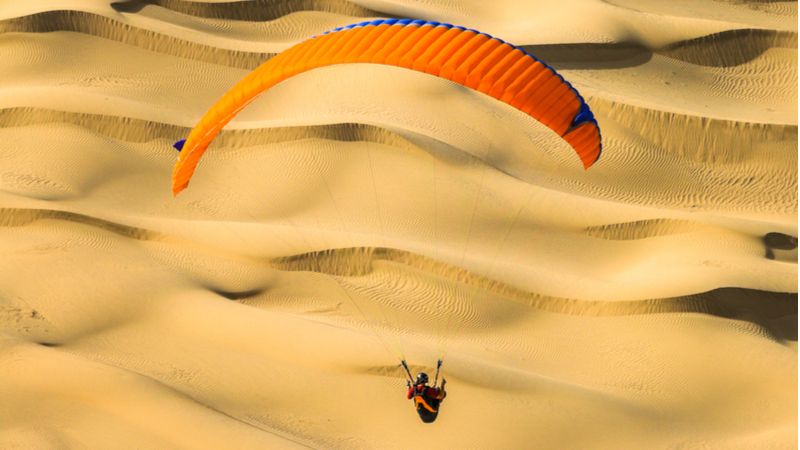 Paragliding Over The Desert