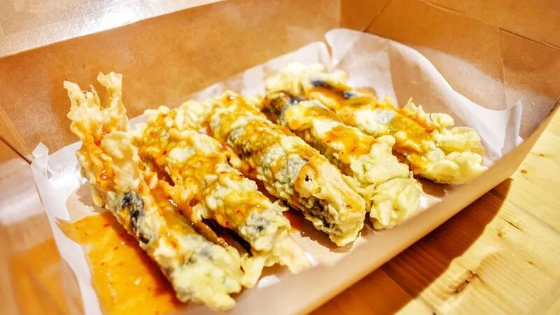 Fried japchae rolls 