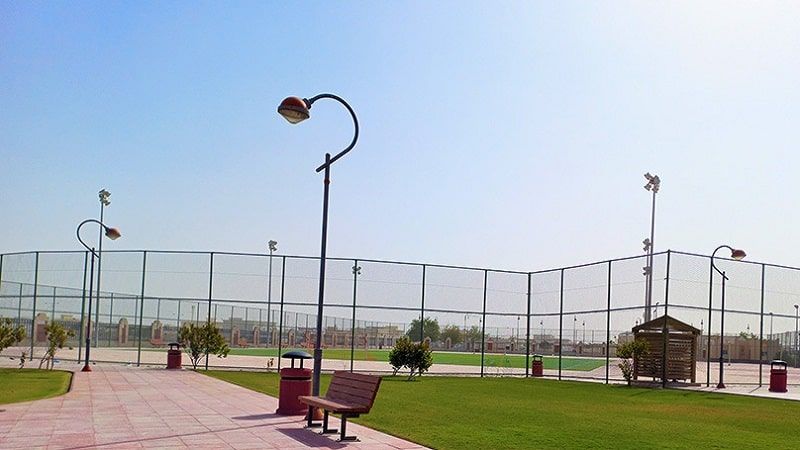 Football, basketball, volleyball courts