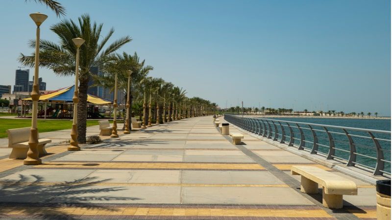 Solitary walk along the Corniche